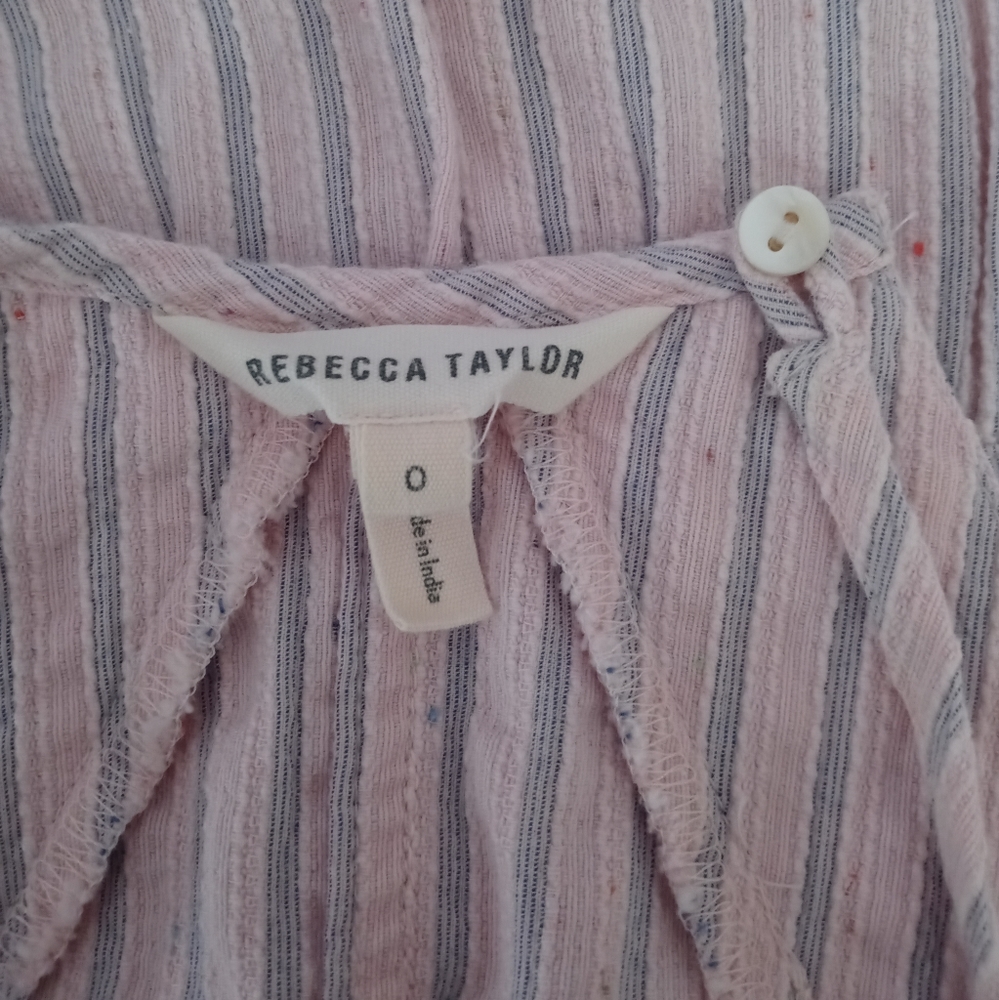 Rebecca Taylor Sleeveless Striped Cotton Tank - Picture 10 of 10